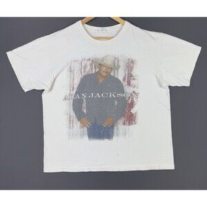 Vintage Y2K Alan Jackson 2013 Country Music Concert White XL Shirt Promo Cowboy